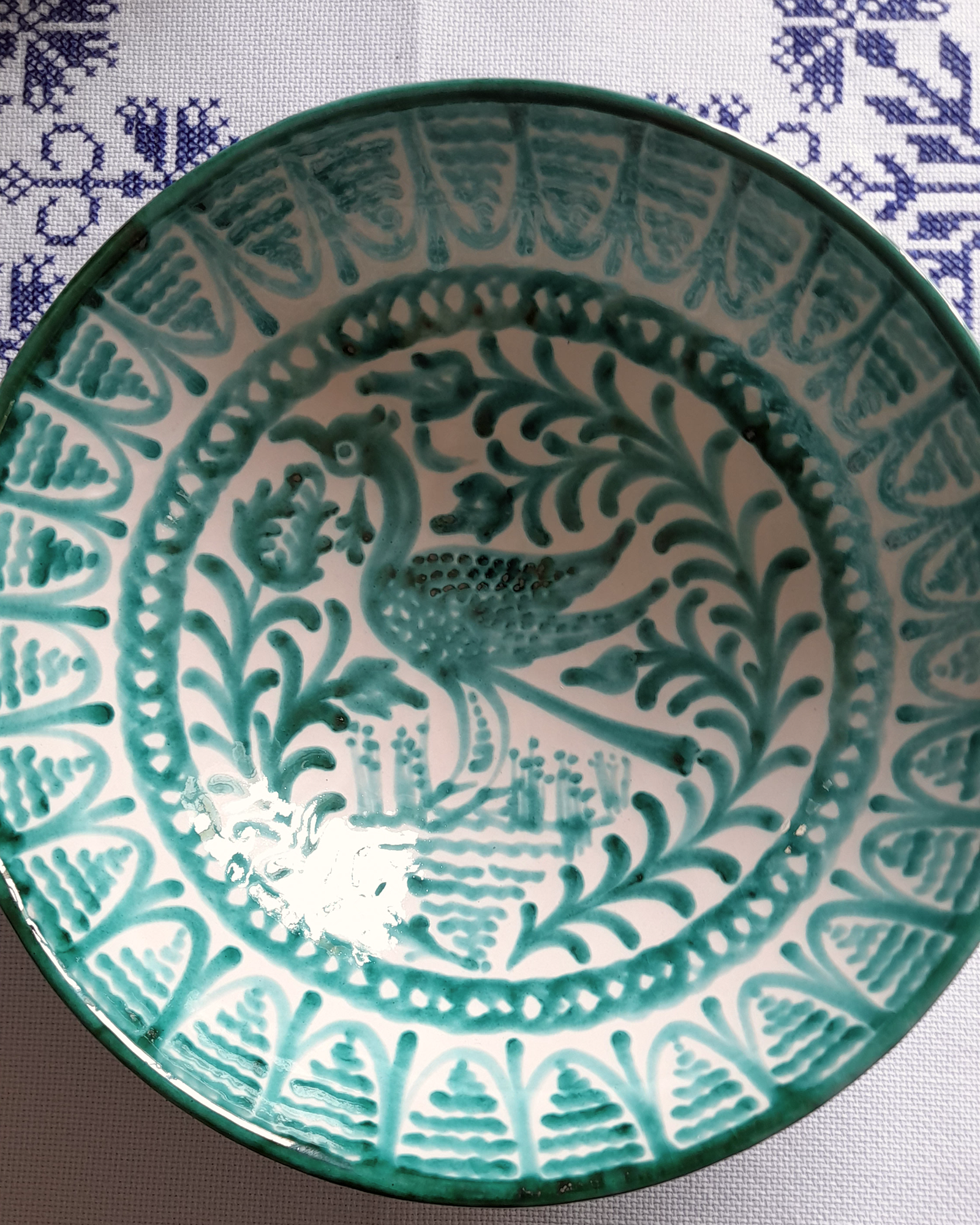 Maricruz Fajalauza Round Serving Bowl in Blue — CASA PLETÓRICA